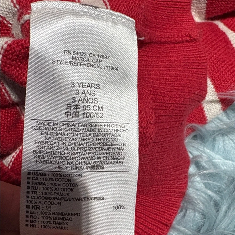 baby GAP Red and White Striped Knit Sweater